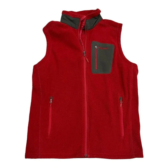 Marmot Red Polartec Fleece Zipper Vest M - Picture 1 of 5